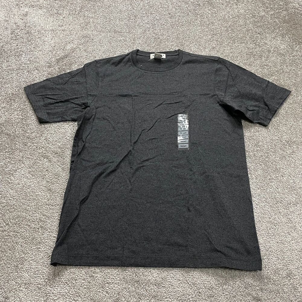 Alfani Basic Tee T-Shirt Mens Small Gray Solid Crew Neck Short Sleeve Cotton NWT